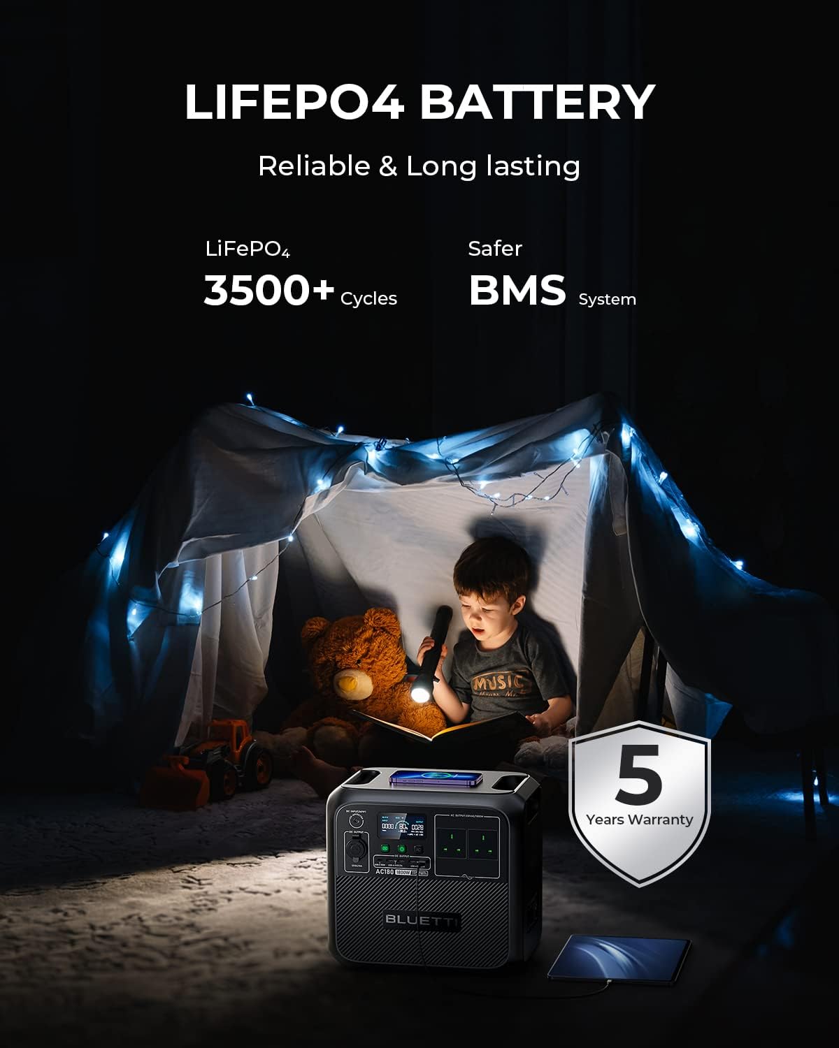 BLUETTI Solar Generator AC180 with 200W Solar Panel Included