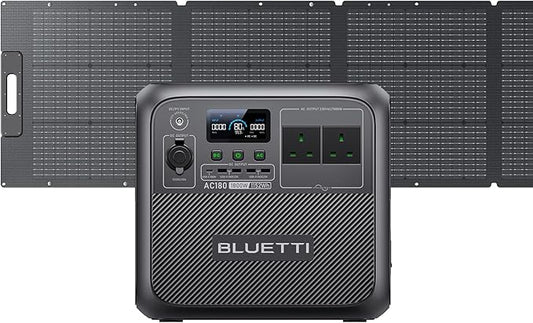 BLUETTI Solar Generator AC180 with 200W Solar Panel Included