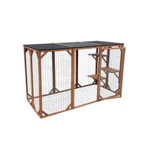 180cm Large Cat Enclosure Wooden Outdoor Cage with 3 Platforms