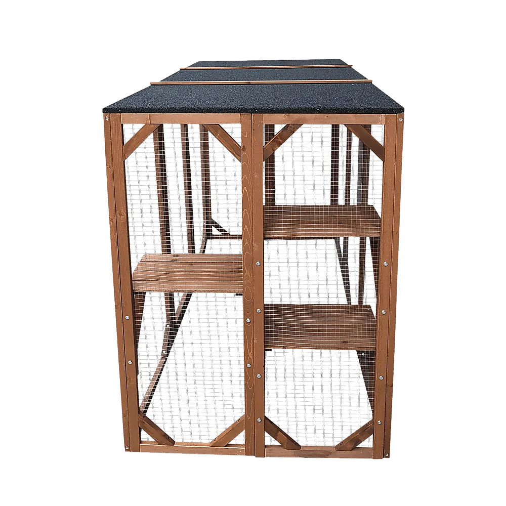 180cm Large Cat Enclosure Wooden Outdoor Cage with 3 Platforms