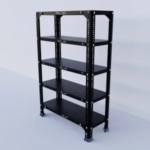 Alija?? Slotted Angle slim Shoe Rack (36 x 23 x 9 Inch) with 5 Shelves unit (24 Gauge) (Black), Metal