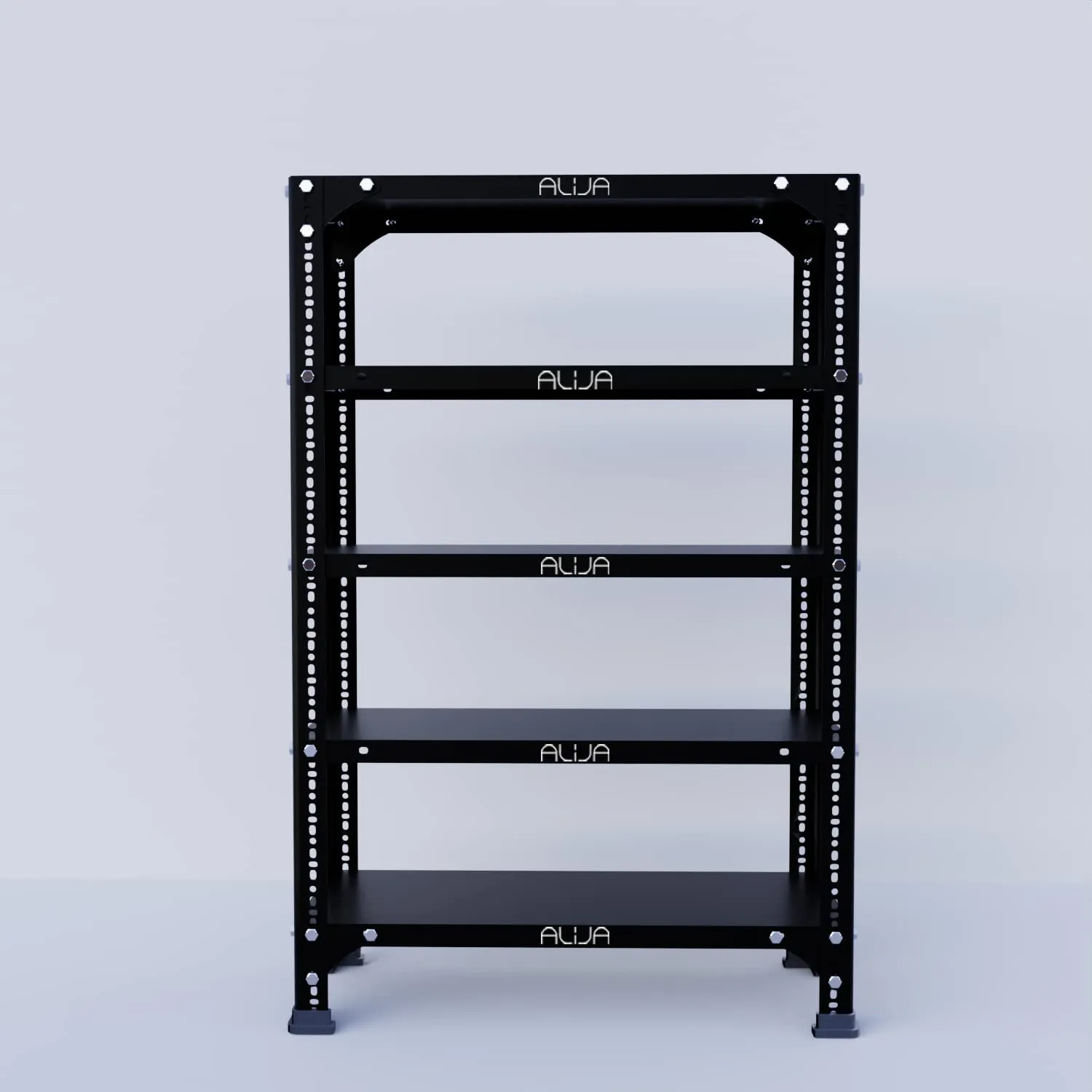 Alija?? Slotted Angle slim Shoe Rack (36 x 23 x 9 Inch) with 5 Shelves unit (24 Gauge) (Black), Metal