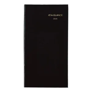 At-A-Glance 2025 Agenda - Weekly/Monthly Fine Diary, Black, Pocket