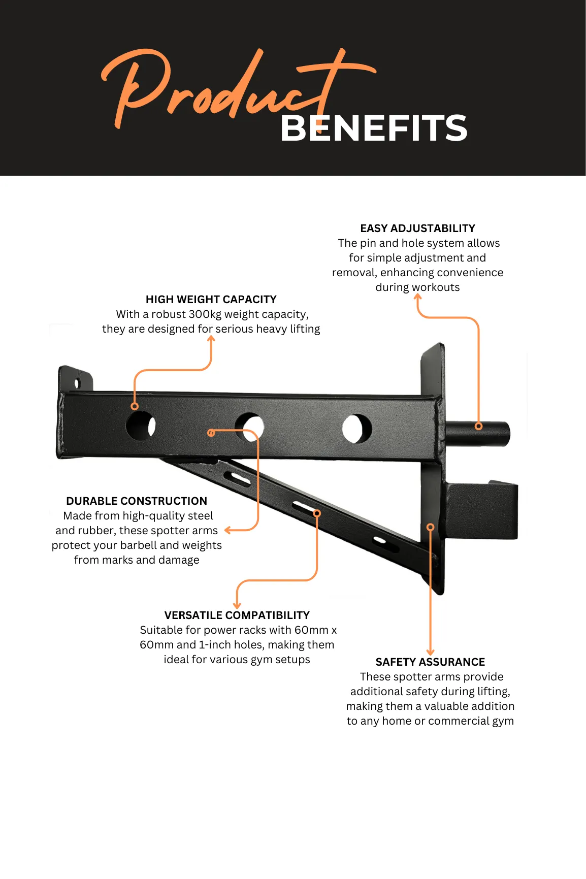 Body Iron Spotter Arm 60mm X 60mm Pair