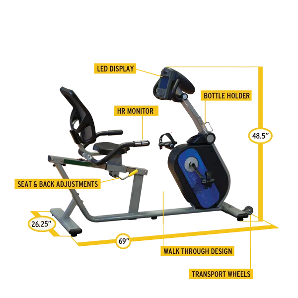 Body-Solid - B4R Recumbent Bikes, plug in, Black