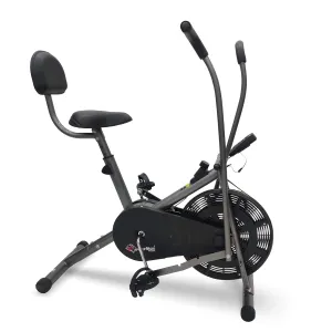 BU-201 Dual Action Air Bike/Exercise Bike for Home |Gym Cycle for Workout With Adjustable Cushioned Seat | Non-Slip Pedals | Fixed Handles Black Gym Bike