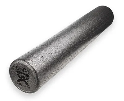 CanDo Foam Roller - Black Composite - Extra Firm - 6" x 12" - Round