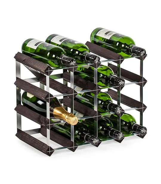 Dark Oak Bottle Neck Wine Rack