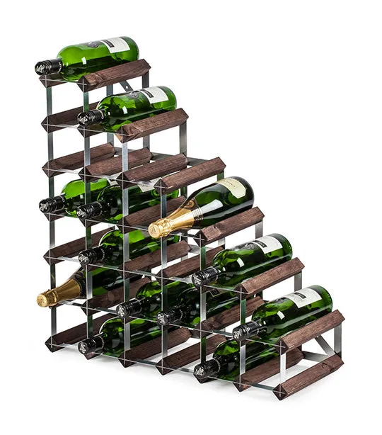 Dark Oak Bottle Neck Wine Rack