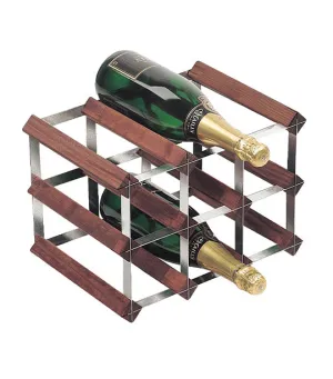 Dark Oak Bottle Neck Wine Rack