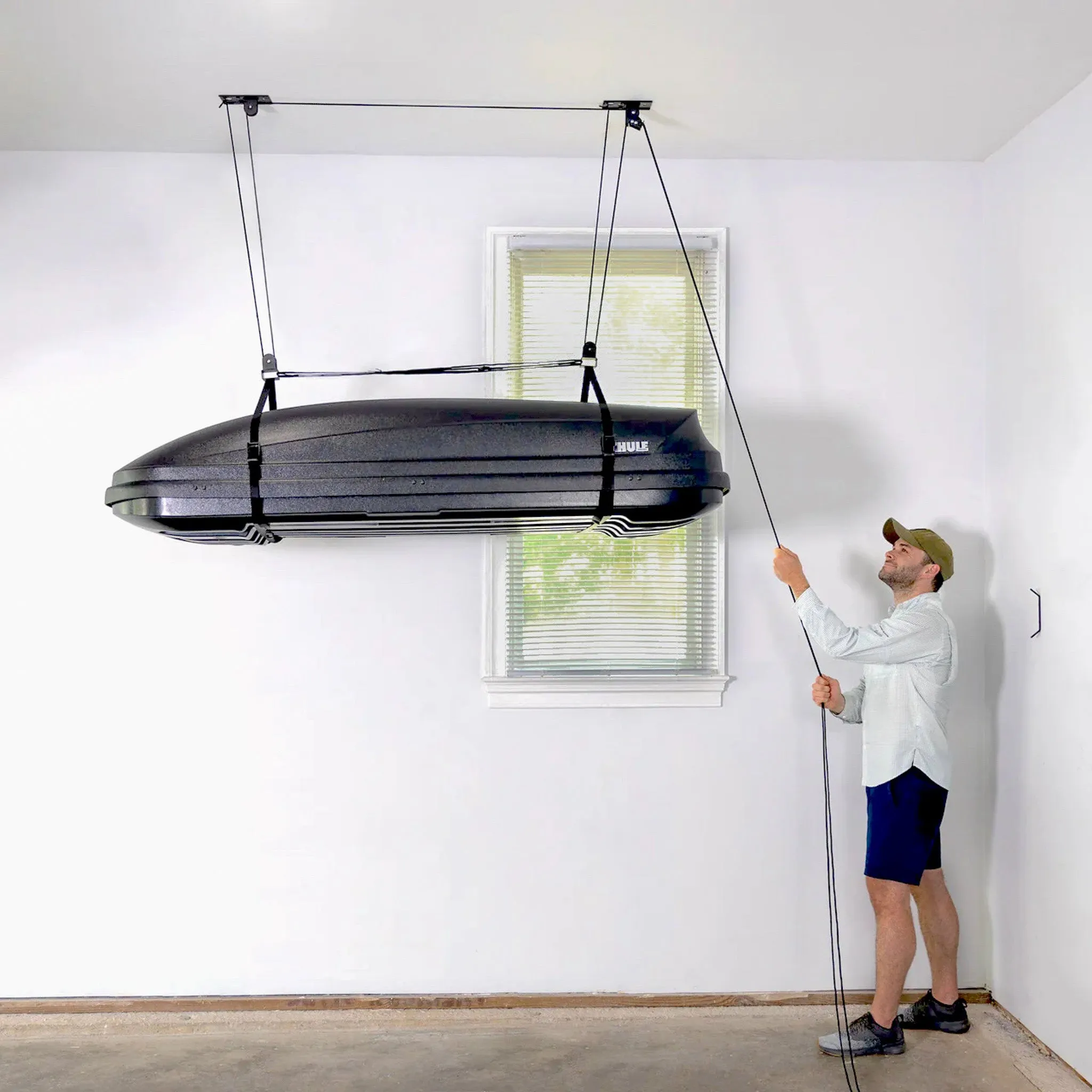 Essential Cargo Box Garage Ceiling Storage Hoist | Holds up to 150 lbs