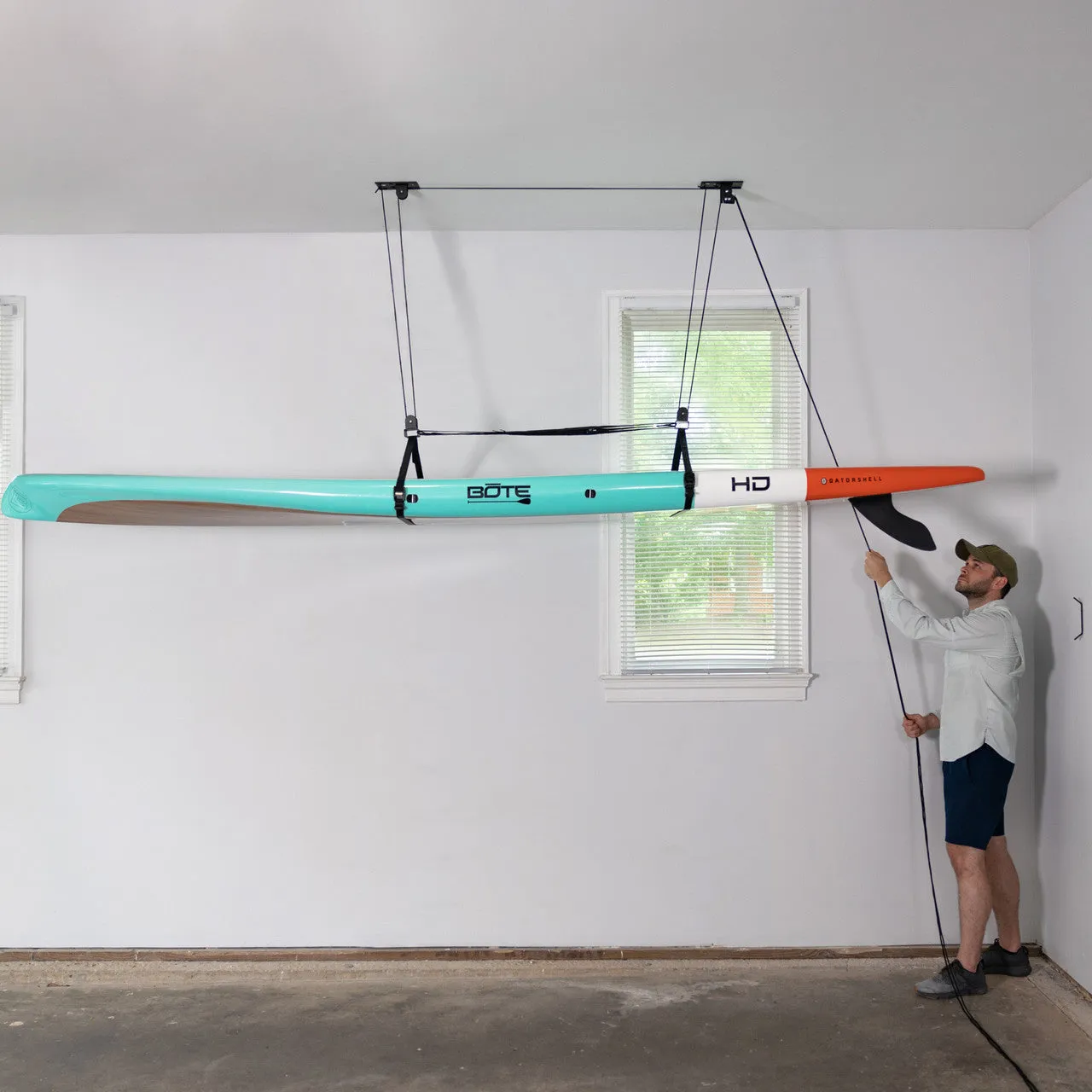 Essential SUP & Surfboard Garage Ceiling Storage Hoist | Holds up to 150 lbs