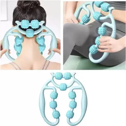 Full Body Massager Legs | Shoulders | Neck | Hips Therapy Fascia Muscle Roller Arm Yoga Neck Meridian Massager Muscle Relaxer Massager (Blue)