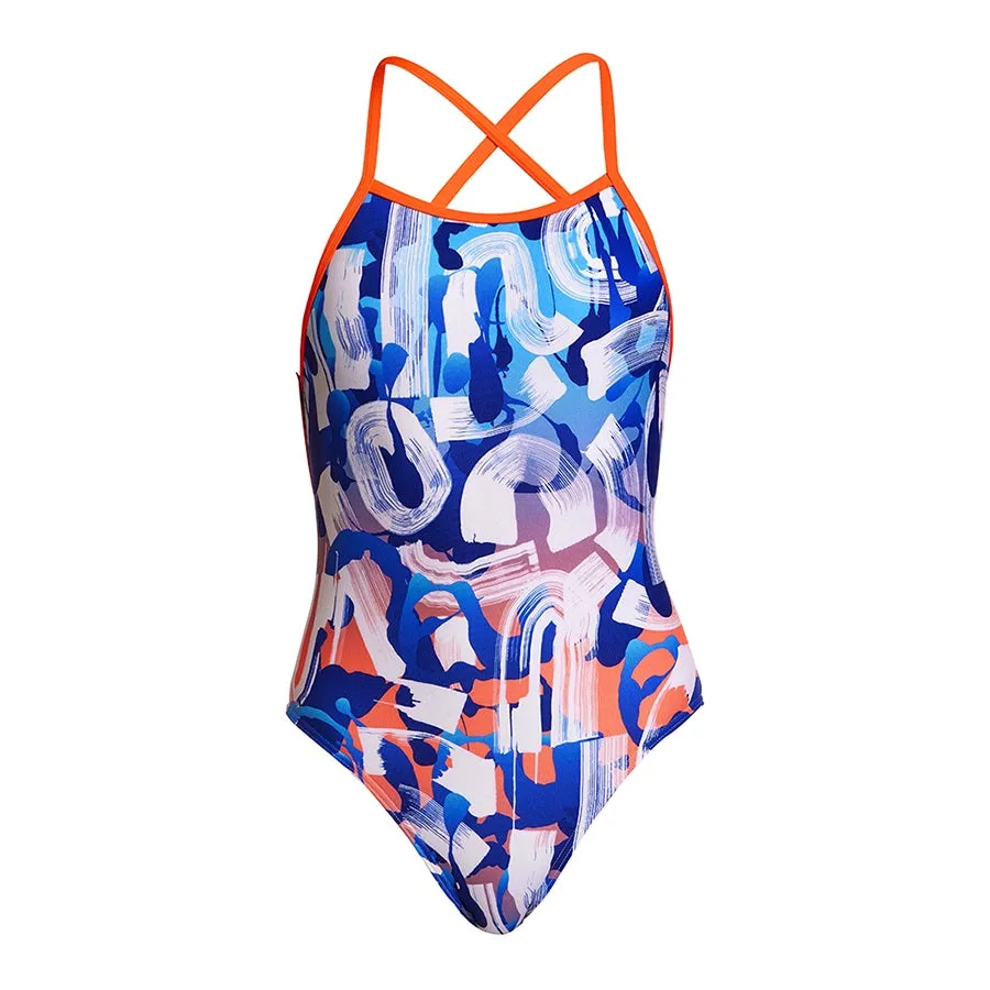 Funkita Girls Strapped In One Piece FS38G - Different Strokes