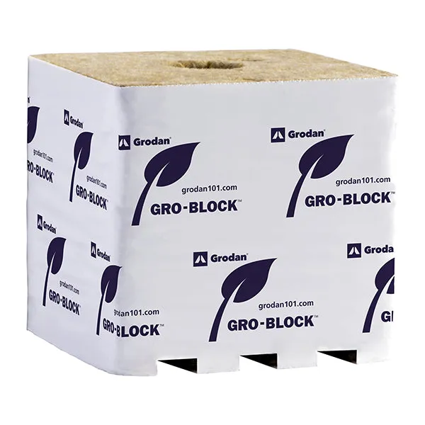 Grodan® Gro-Block® Improved GR32 Hugo with Hole, 6" x 6" x 6" (64/case)