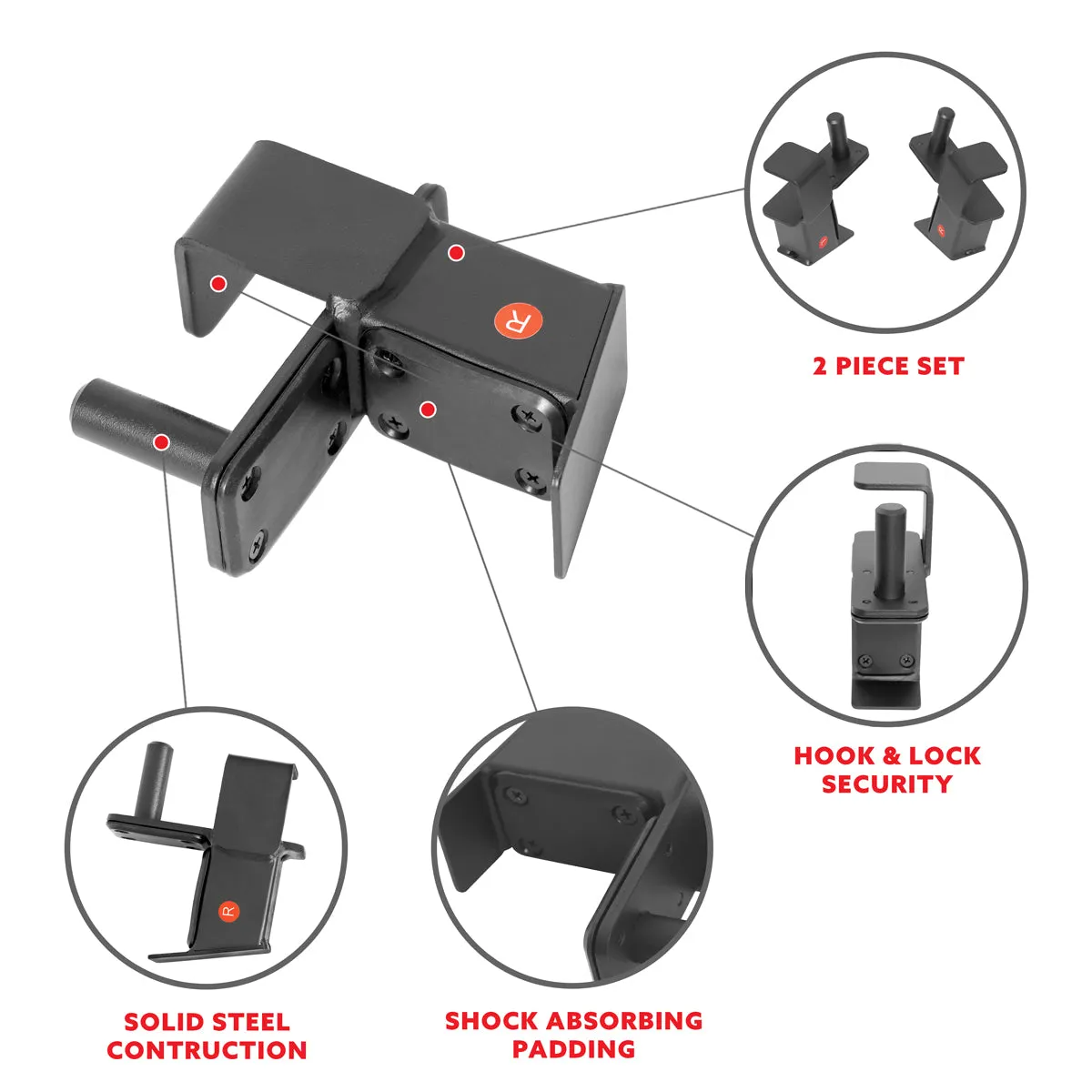 J-Hooks Barbell Holder, Power Rack Attachment