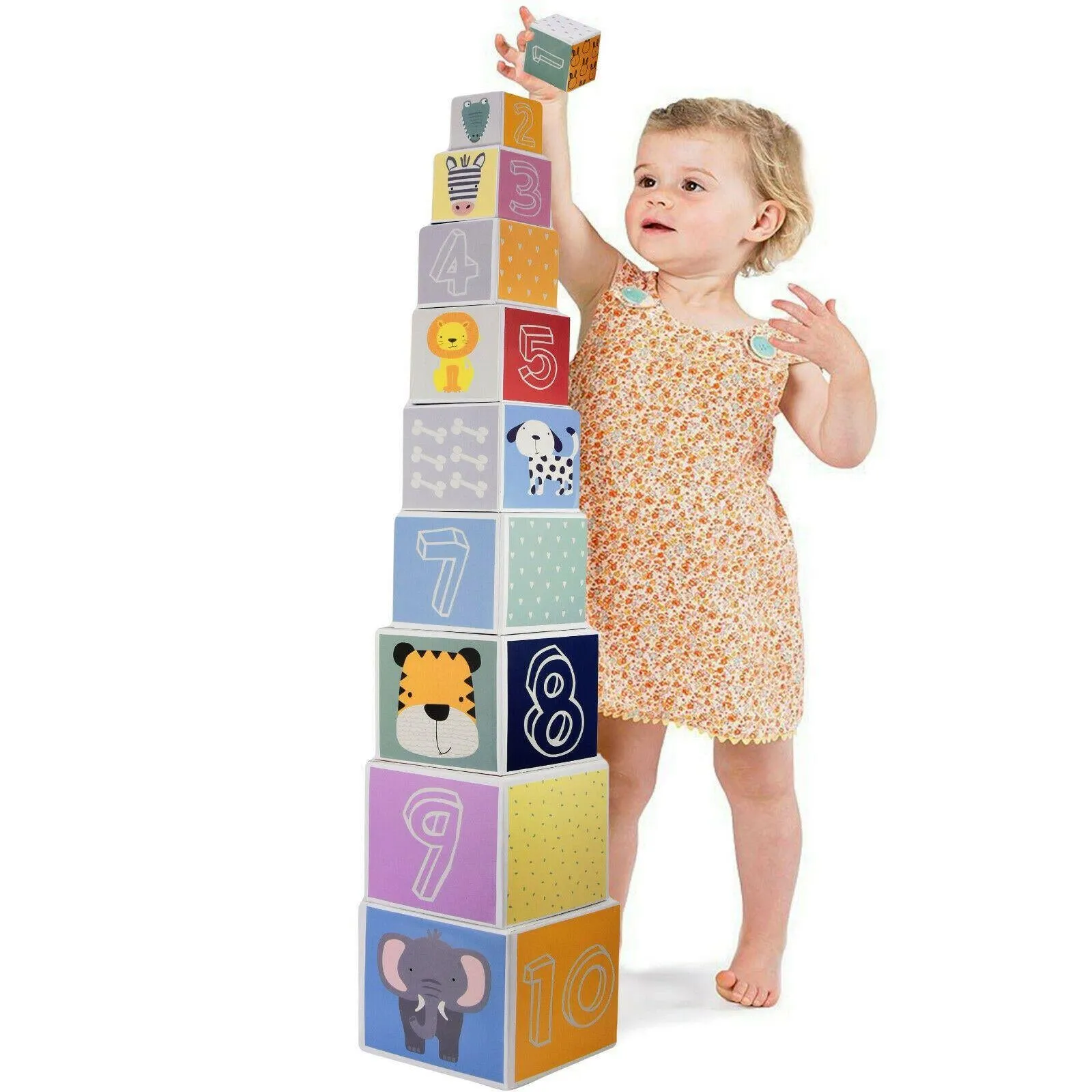 Large Nesting & Stacking Blocks Cubes Set