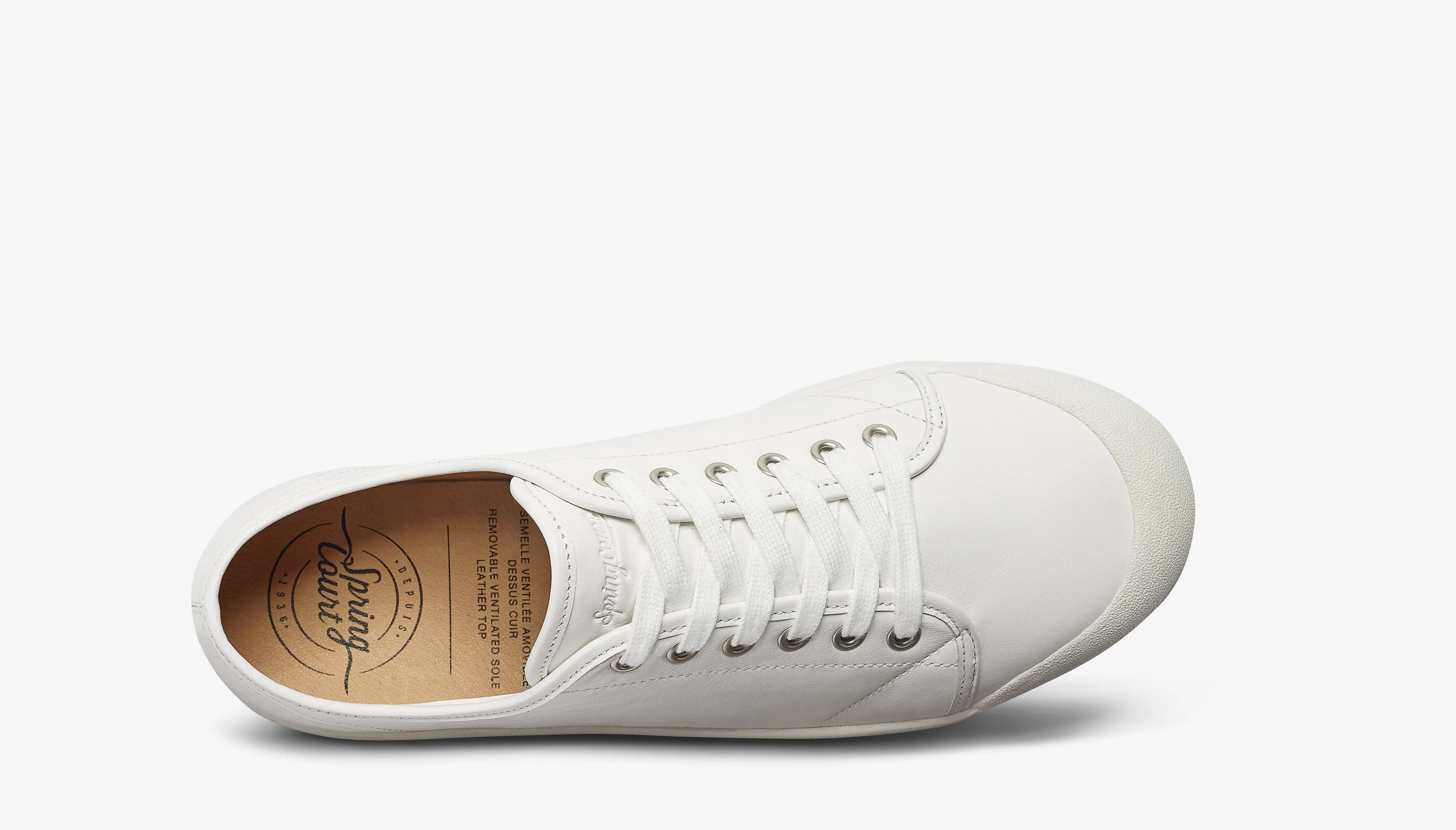 Low Cut Nappa Leather Trainers in White