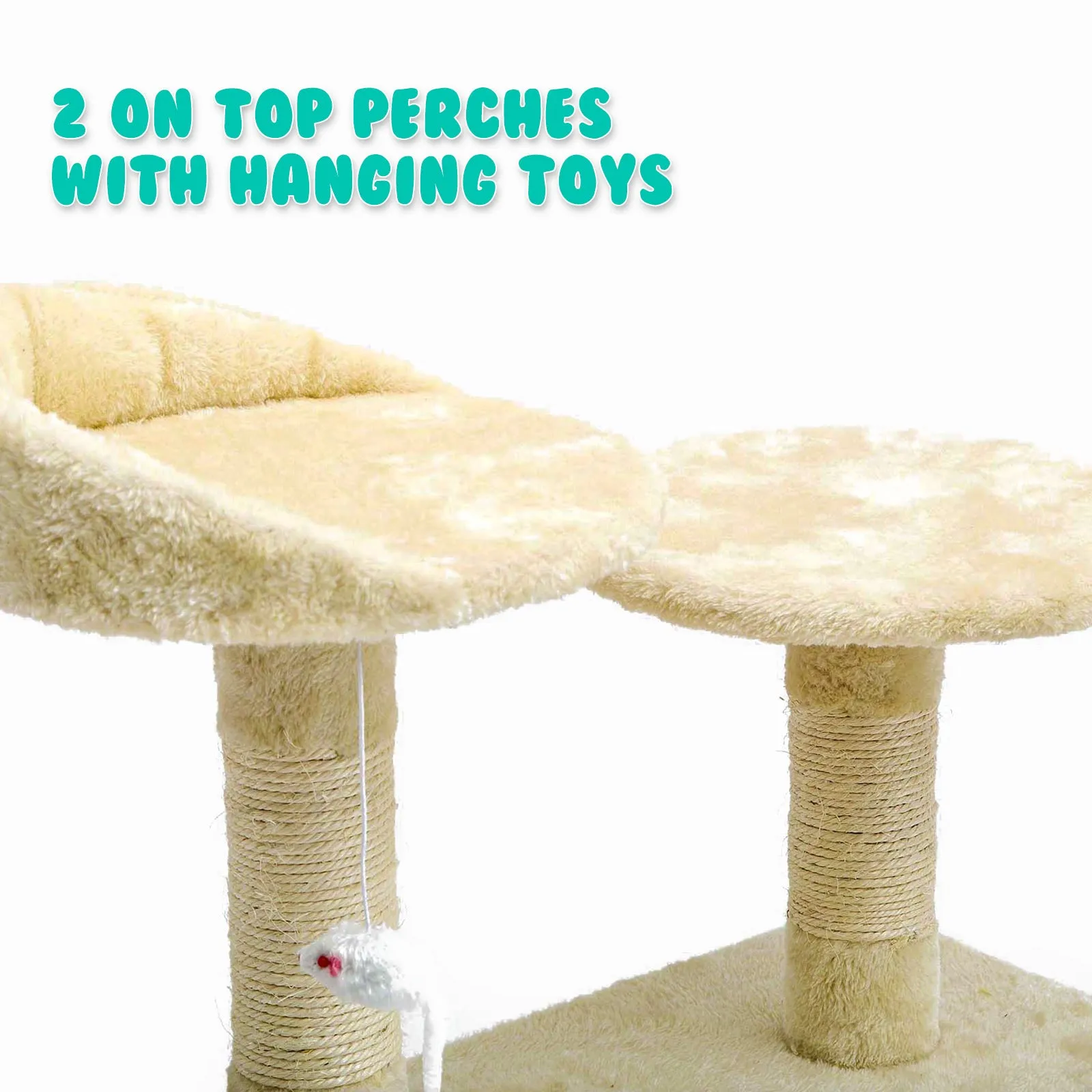 Multi-Level 130cm Cat Tree Scratcher with Plush Platforms