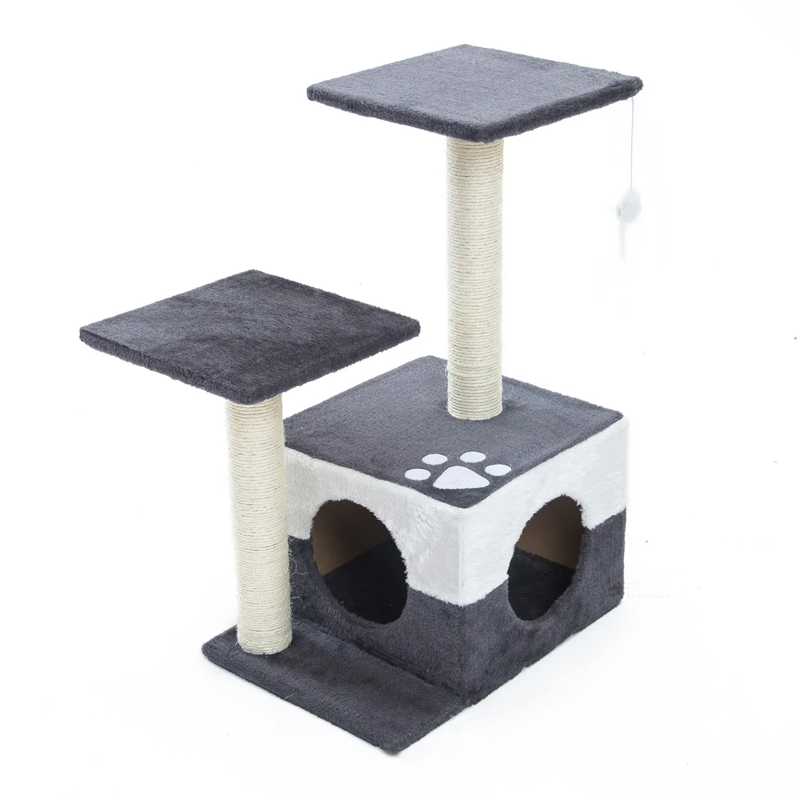 Multi-Level Cat Tree, Scratcher, Plush Cover, 69cm – Paw Mate