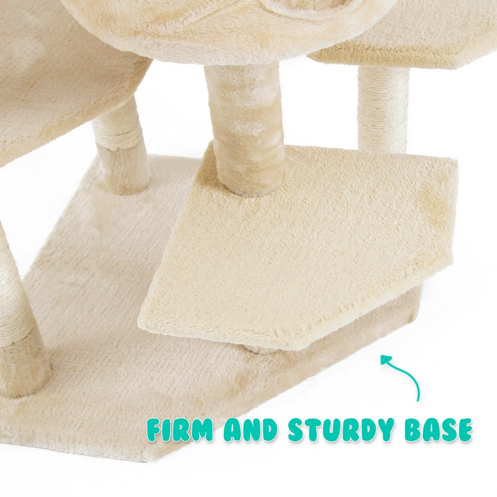 Paw Mate 201cm Beige Cat Tree Parala Multi Level Scratcher