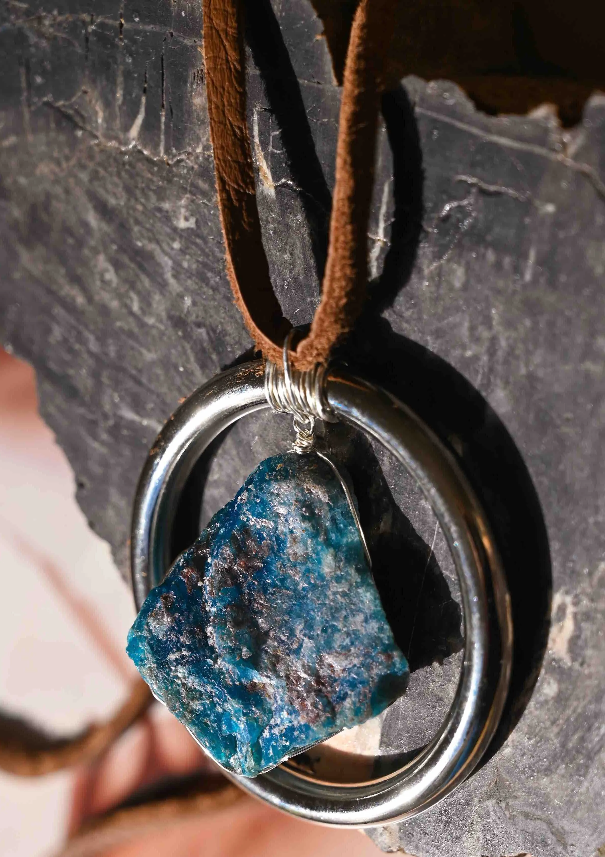 Personal Power Apatite Silver Car Charm