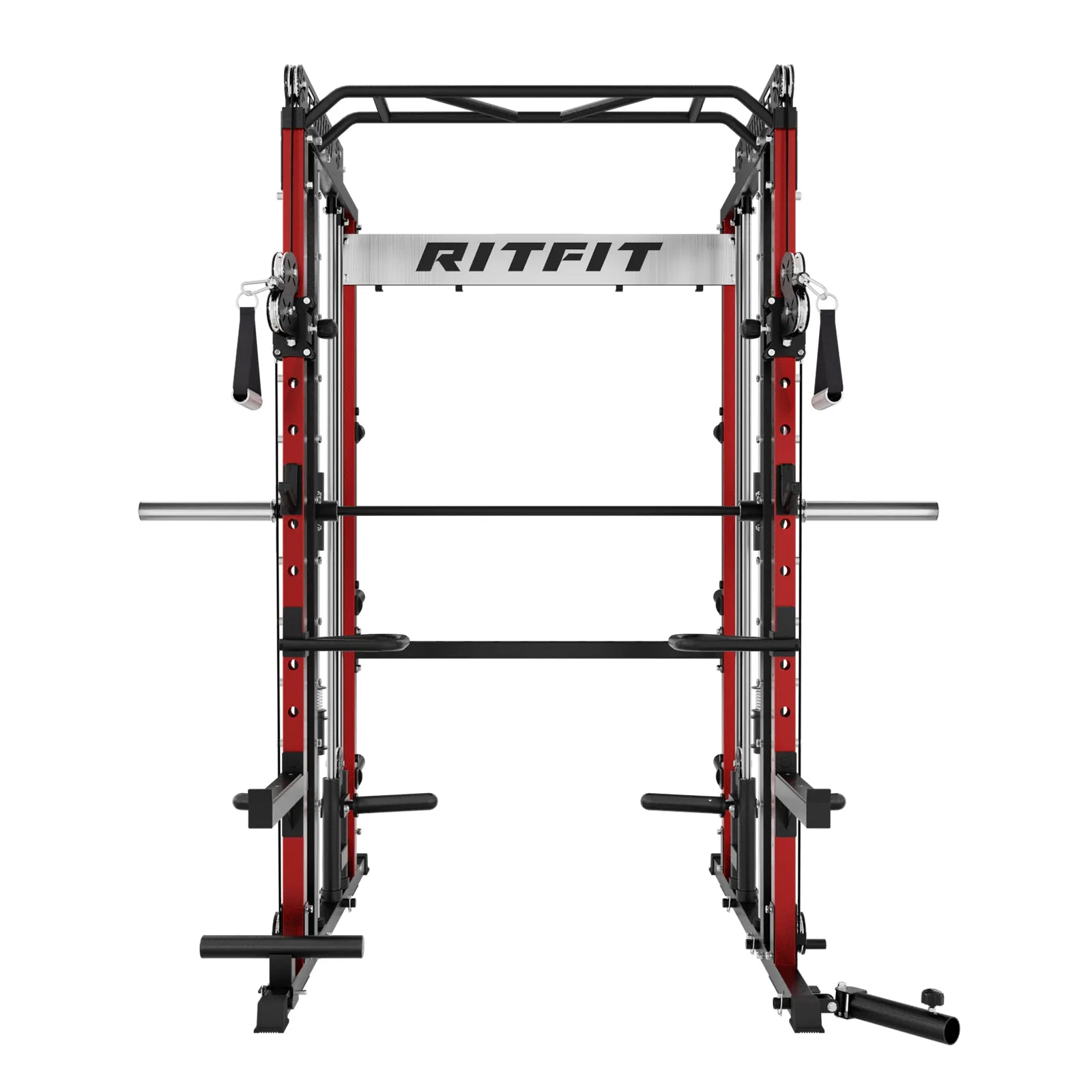 RitFit M1 Multi-Functional Smith Machine 2.0 with Cable Crossover System and Squat Rack for Home Gym