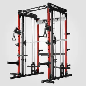 RitFit M1 Multi-Functional Smith Machine 2.0 with Cable Crossover System and Squat Rack for Home Gym