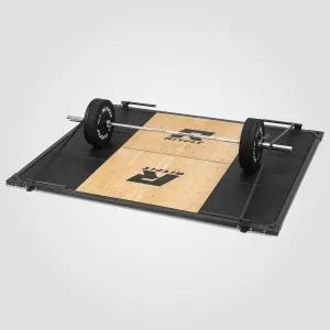 RitFit WLP01 Weightlifting Deadlift Platform Steel and Bamboo With Band Pegs