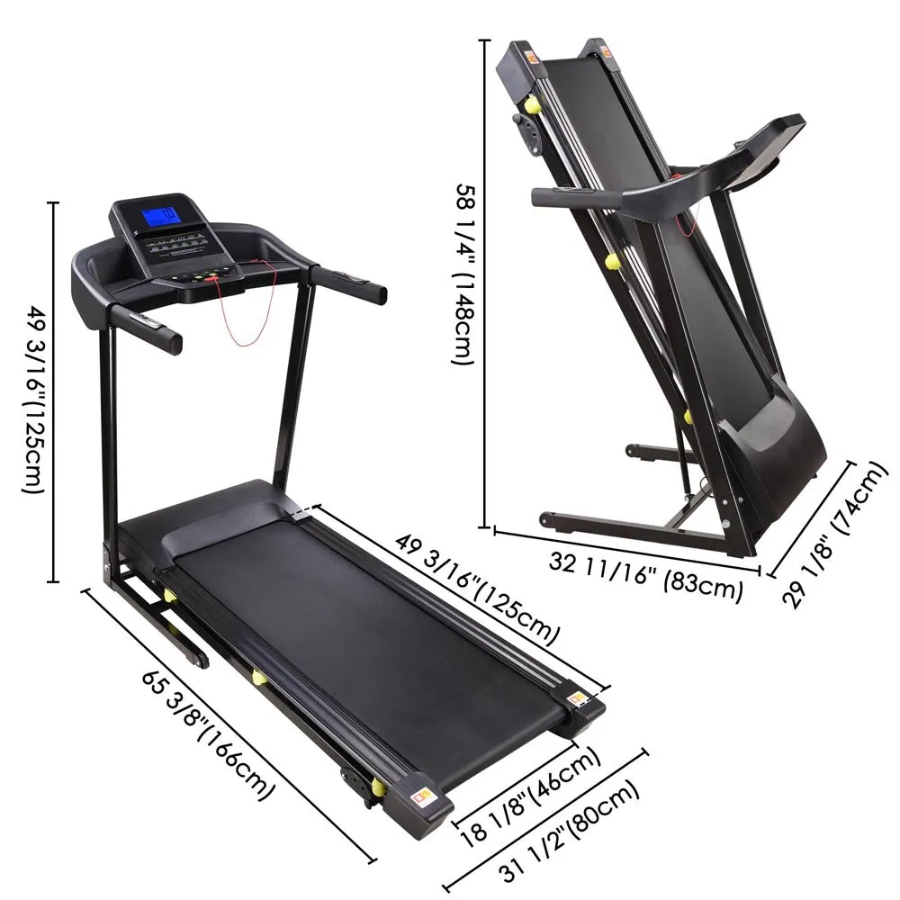 TheLAShop Incline Treadmill 3HP Folding Adjustable 49x18 Large Belt