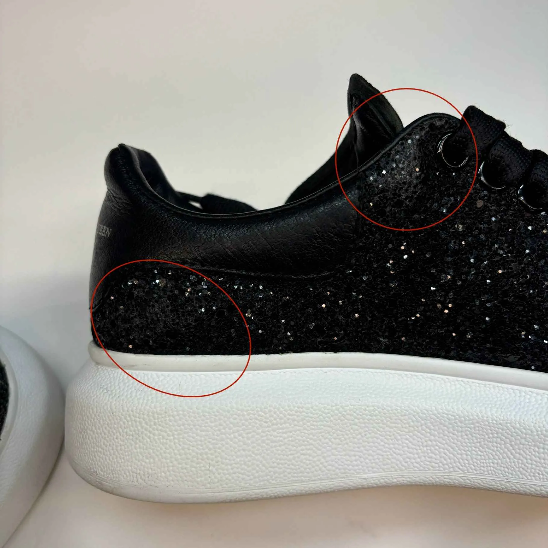 Women's Oversized Glitter Low Trainers Black Size EU 36.5 / UK 3.5