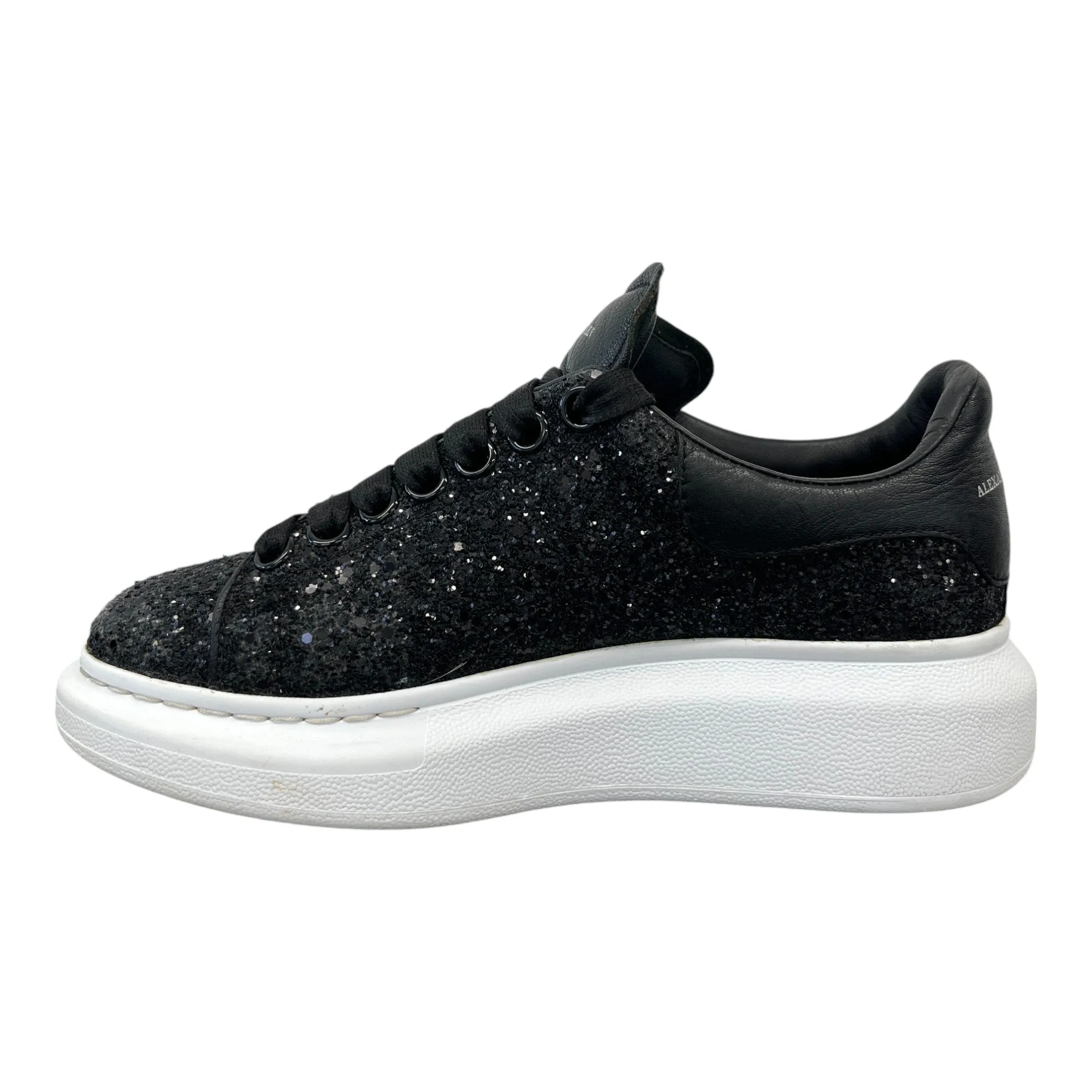 Women's Oversized Glitter Low Trainers Black Size EU 36.5 / UK 3.5