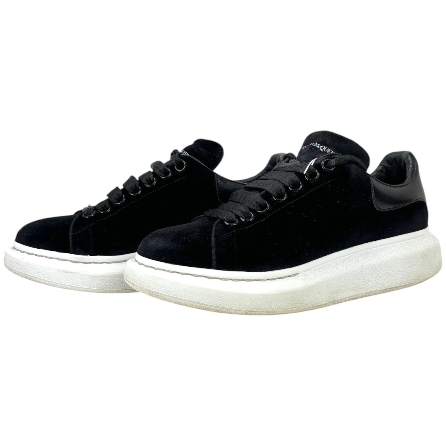 Women's Velvet Oversized Low Trainers Black Size EU 37.5 / UK 4.5