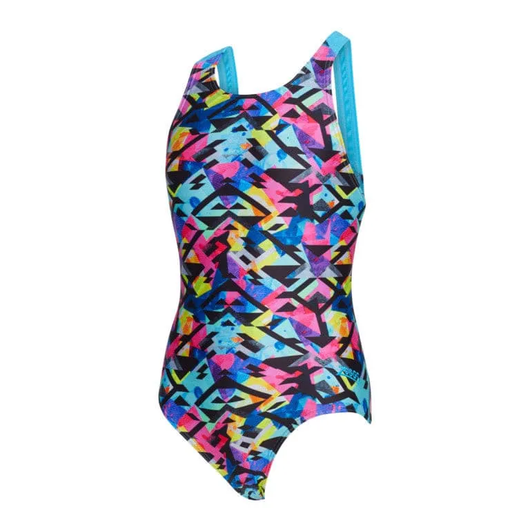 Zoggs Neon Cracker Flyback One Piece Girls